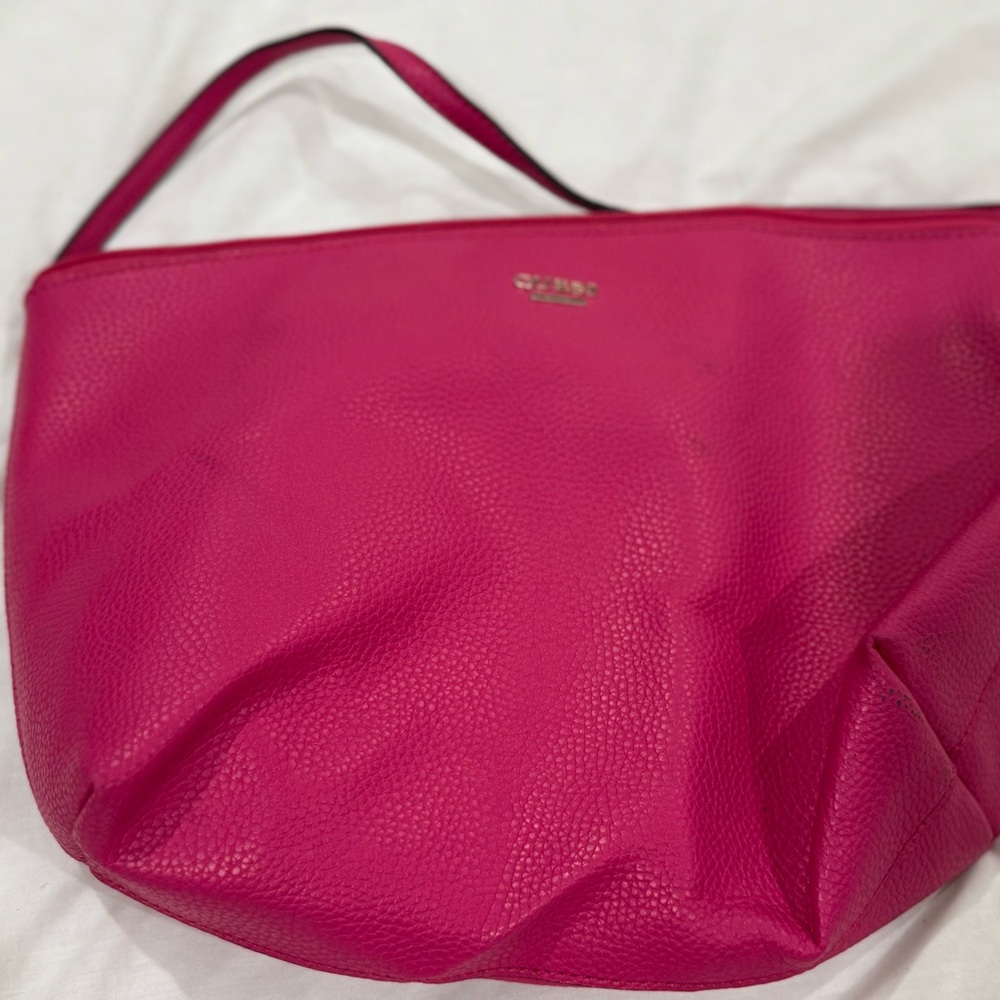 Guess Pink Shoulder Bag Glossy Finish